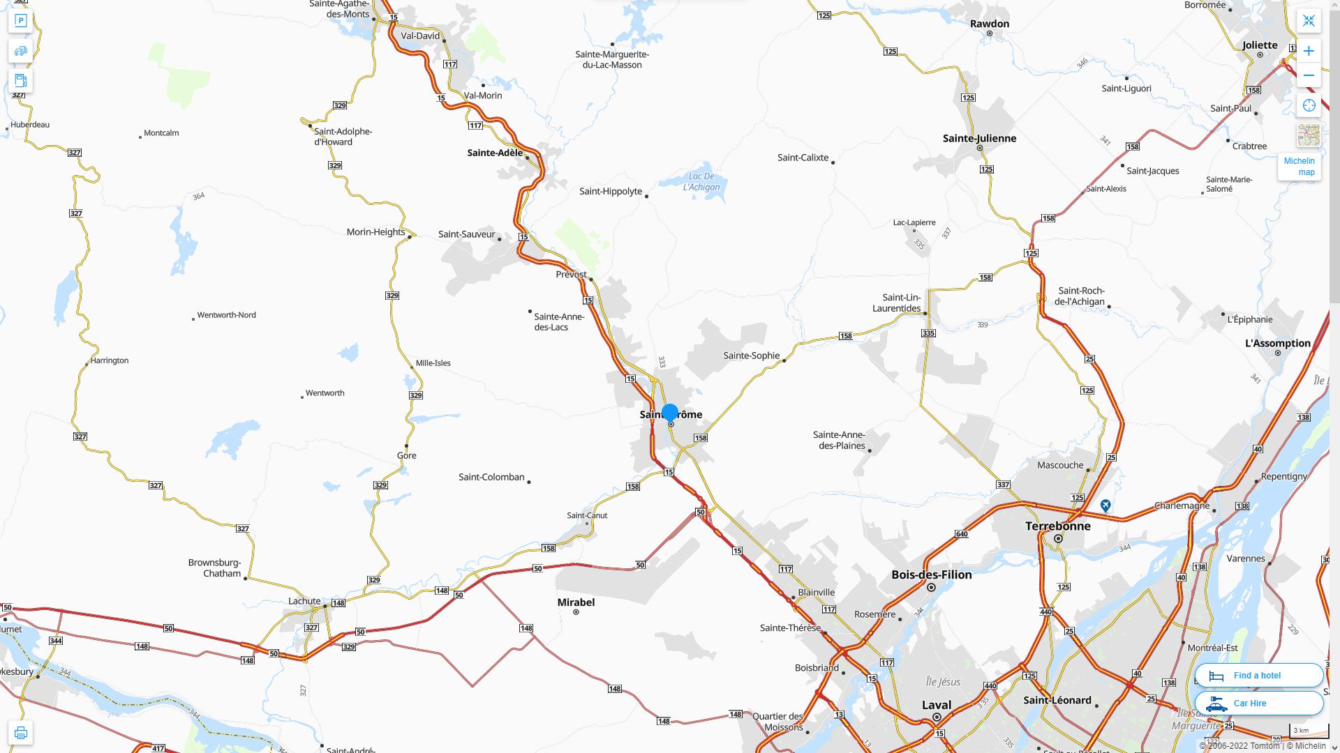 Saint Jerome Highway and Road Map